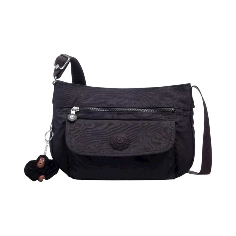 Kipling Alvar Medium Crossbody Shoulder Bag Black Nylon Lightweight Travel Purse